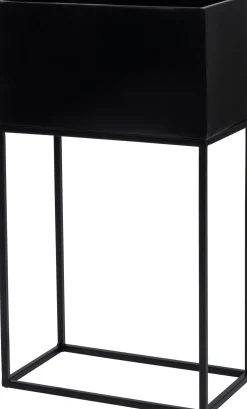 Intratuin bloempot met standaard Shay zwart 40 x 22,5 x 60 cm