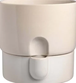 Intratuin bloempot met waterreservoir Leora wit D 15,5 H 15,5 cm