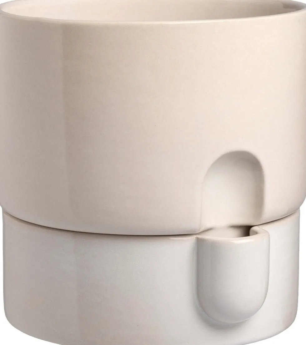 Intratuin bloempot met waterreservoir Leora wit D 19 H 19 cm