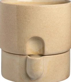 Intratuin bloempot met waterreservoir Leora beige D 19 H 19 cm