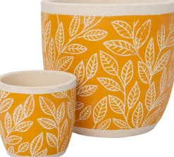 Intratuin bloempot Nikki geel D 13,5 H 12,5 cm