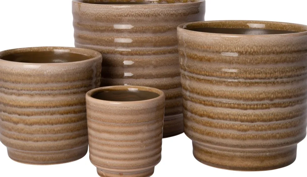 Intratuin bloempot Noud bruin D 8 H 8 cm
