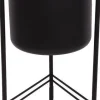 Intratuin bloempot Olly op poten zwart D 28 H 51 cm