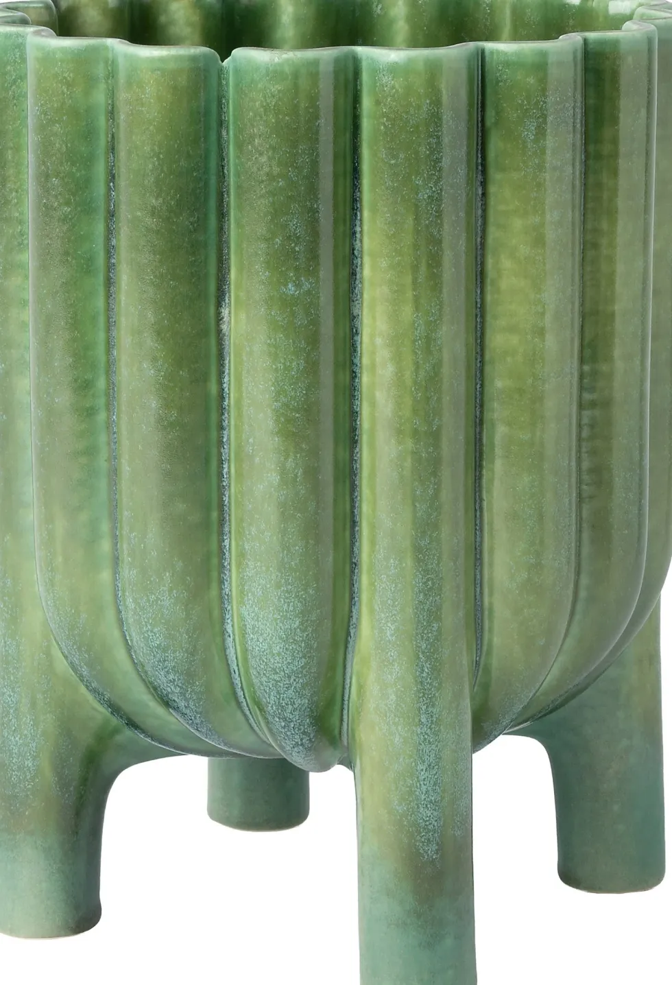 Intratuin bloempot op poten Amya groen D 15 H 19 cm