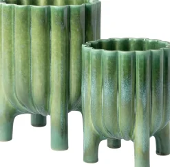Intratuin bloempot op poten Amya groen D 15 H 19 cm