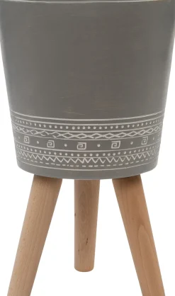 Intratuin bloempot op poten Bregje grijs D 40 H 63 cm
