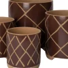 Intratuin bloempot op poten Blaise bruin / crème D 13,7 H 14 cm