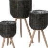 Intratuin bloempot op poten Esha grijs D 25 H 44 cm
