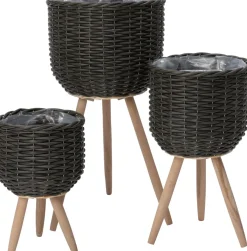 Intratuin bloempot op poten Esha grijs D 25 H 44 cm