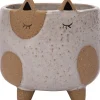 Intratuin bloempot op poten Hond bruin / wit D 10,5 H 10,4 cm