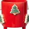 Intratuin bloempot op poten Jiya kerstboom rood D 16 H 15 cm