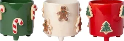 Intratuin bloempot op poten Jiya koekman crème D 13 H 11 cm
