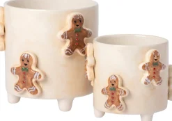 Intratuin bloempot op poten Jiya koekman crème D 13 H 11 cm