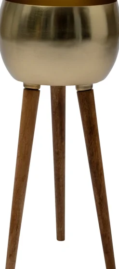 Intratuin bloempot op poten Luis goud D 25 H 53,5 cm