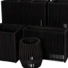 Intratuin bloempot op poten Latten zwart 90 x 33 x 90 cm