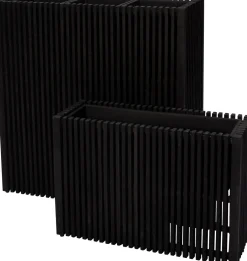 Intratuin bloempot op poten Latten zwart 90 x 33 x 90 cm