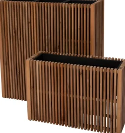 Intratuin bloempot op poten Latten naturel 73 x 27 x 50 cm
