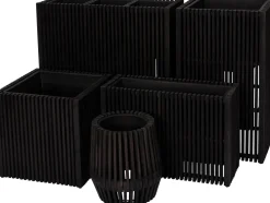 Intratuin bloempot op poten Latten zwart 73 x 27 x 50 cm
