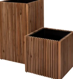 Intratuin bloempot op poten Latten naturel 51 x 51 x 90 cm