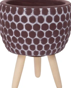 Intratuin bloempot op poten Myrthe bruin D 9,5 H 13 cm