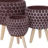 Intratuin bloempot op poten Myrthe bruin D 13,5 H 15,5 cm