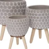 Intratuin bloempot op poten Myrthe grijs D 9,5 H 13 cm