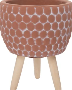 Intratuin bloempot op poten Myrthe terracotta D 9,5 H 13 cm