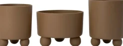 Intratuin bloempot op poten Niki bruin D 16 H 19 cm