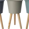 Intratuin bloempot op poten Semi beige D 25 H 42,5 cm
