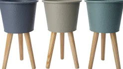 Intratuin bloempot op poten Semi groen D 25 H 42,5 cm