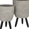 Intratuin bloempot op poten Seb grijs D 37,5 H 52,5 cm