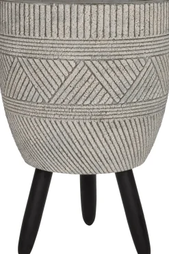 Intratuin bloempot op poten Seb grijs D 37,5 H 52,5 cm