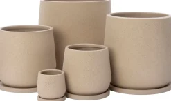 Intratuin bloempot op schotel Adel beige D 8 H 8 cm