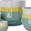 Intratuin bloempot op voet Adil wit / geel / groen D 19 H 16 cm