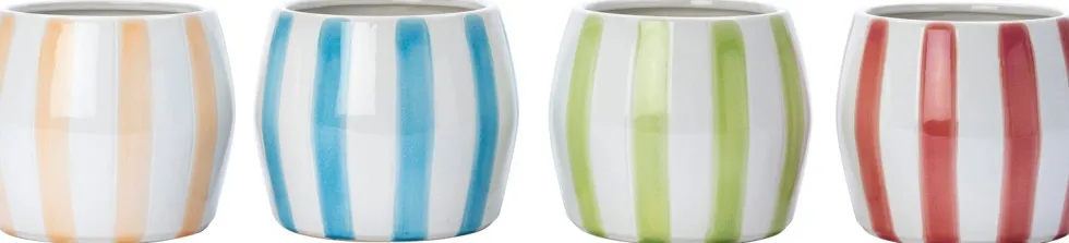 Intratuin bloempot op voet Adora wit / groen D 16 H 13 cm