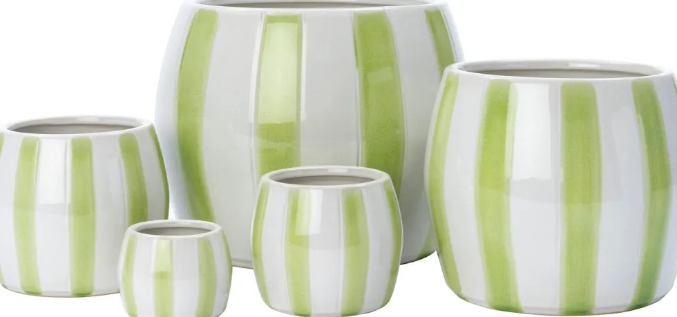 Intratuin bloempot op voet Adora wit / groen D 16 H 13 cm