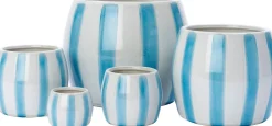 Intratuin bloempot op voet Adora wit / blauw D 16 H 13 cm