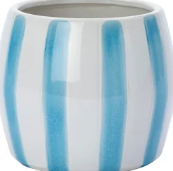 Intratuin bloempot op voet Adora wit / blauw D 12 H 10 cm