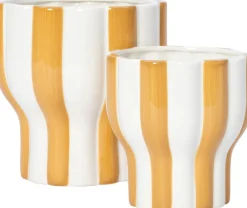 Intratuin bloempot op voet Ailo wit / bruin D 14,6 H 14,5 cm
