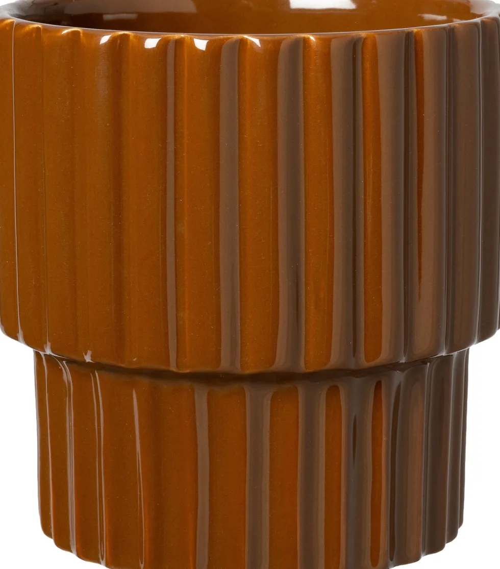 Intratuin bloempot op voet Aira bruin D 17,2 H 17,5 cm