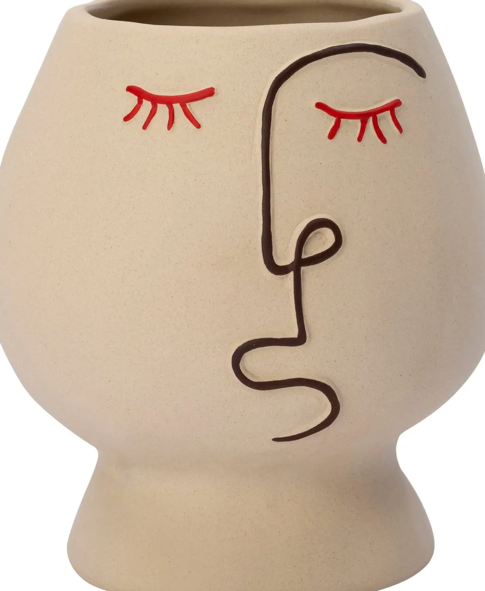Intratuin bloempot op voet Benjamin beige D 13,5 H 14,9 cm