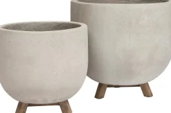 Intratuin bloempot op voet Bob grijs D 38 H 35 cm