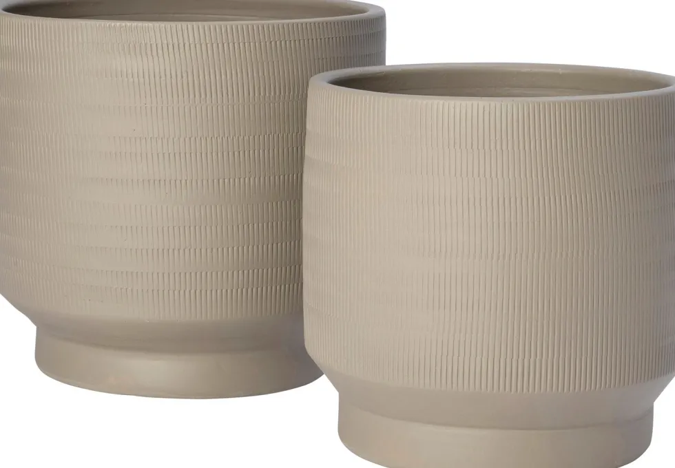 Intratuin bloempot op voet Como beige D 29 H 26 cm
