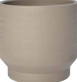 Intratuin bloempot op voet Como beige D 25 H 23 cm