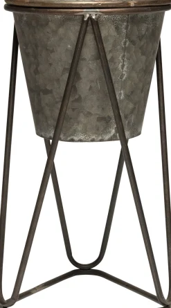 Intratuin bloempot op voet grijs D 22 H 41 cm
