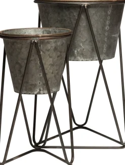 Intratuin bloempot op voet grijs D 32 H 50 cm