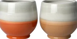 Intratuin bloempot op voet Kaan oranje D 13,5 H 12,5 cm