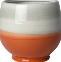 Intratuin bloempot op voet Kaan oranje D 13,5 H 12,5 cm