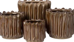 Intratuin bloempot op voet Sacha bruin D 19,7 H 18,5 cm