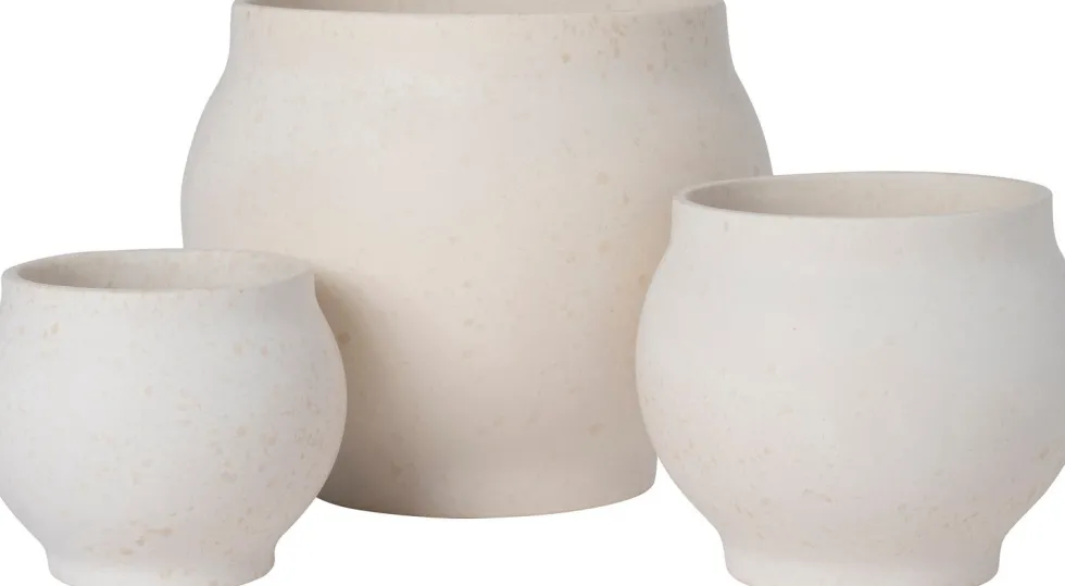 Intratuin bloempot op voet Stone wit D 18 H 21,5 cm